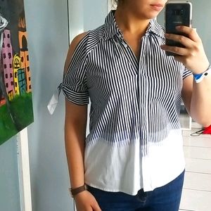 [2 for $10] Hannah button down ombré blouse